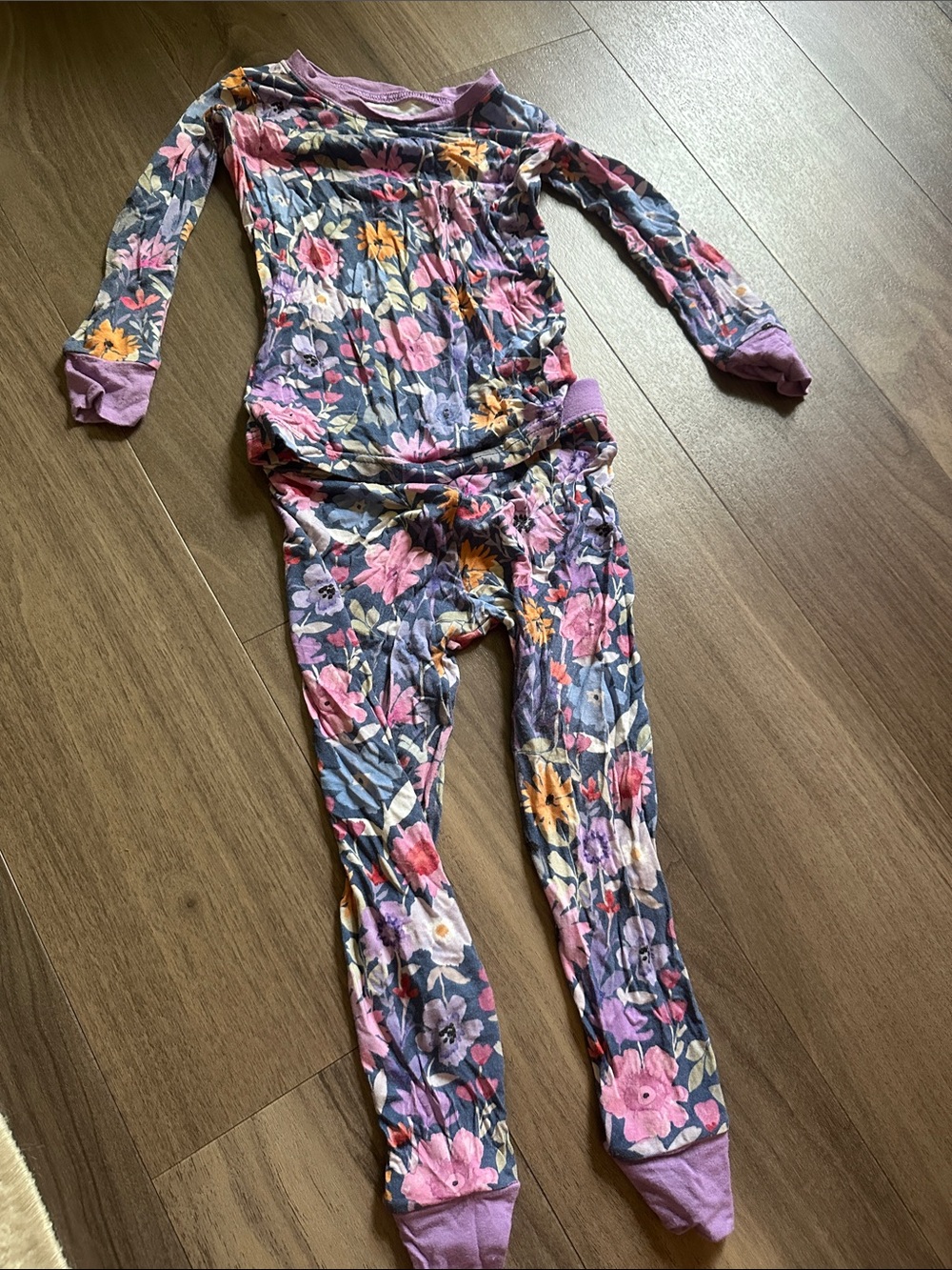 Little Sleepies Purple Floral Long-Sleeve Pajama Set